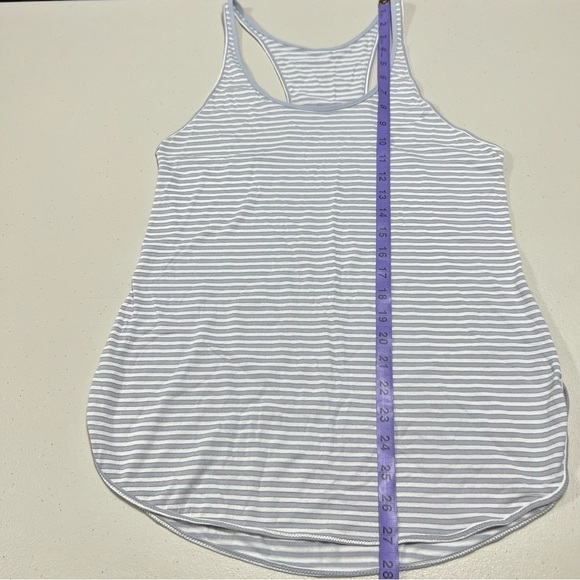 Lululemon What The Sport Singlet Silver Stripe Silver Fox White - Picture 7 of 9
